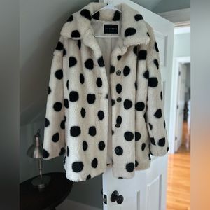 Who What Wear from Target faux fur polka dot jacket